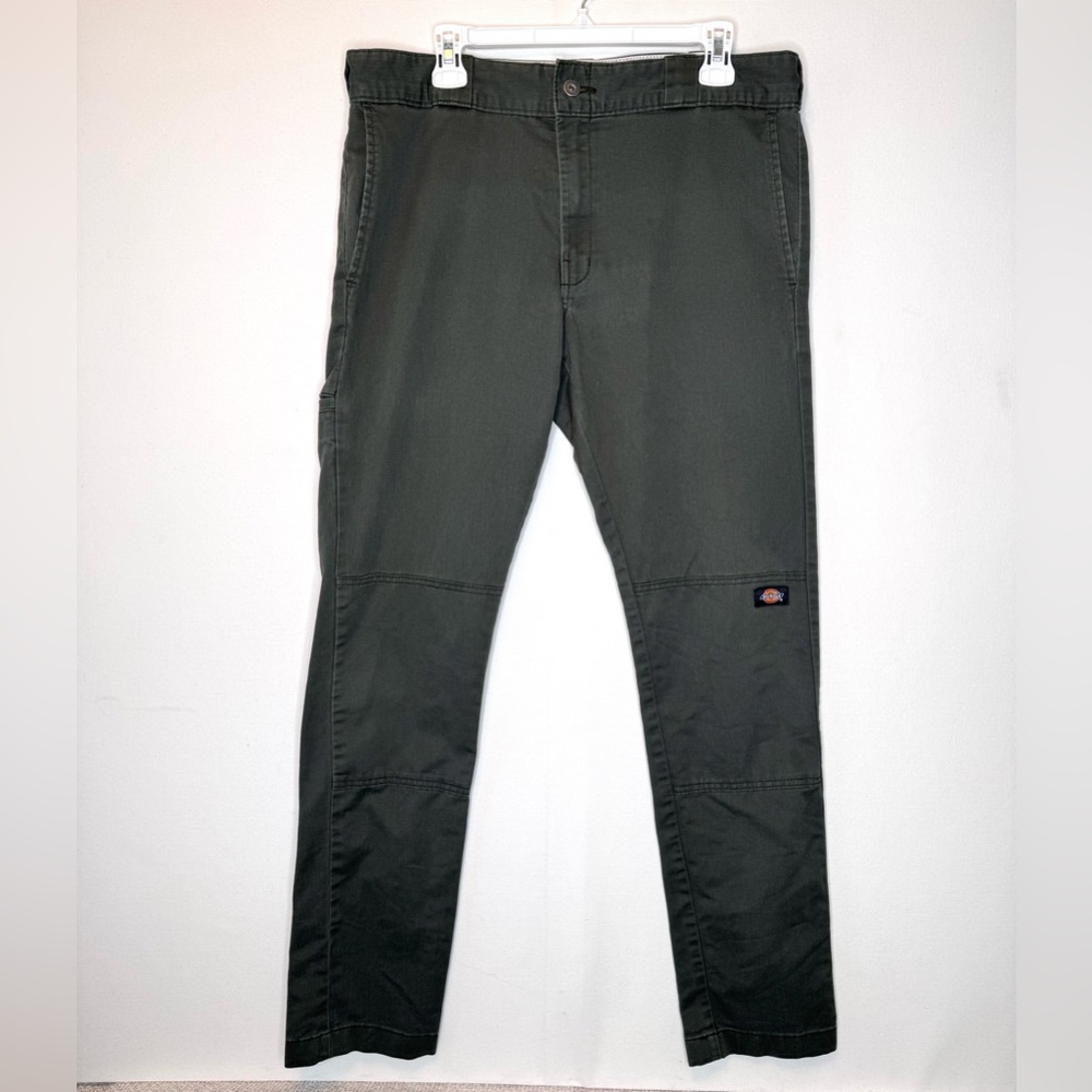 Dickies VTG men's pants sz 34x34 green‎ double knee workwear skinny straight Y2K